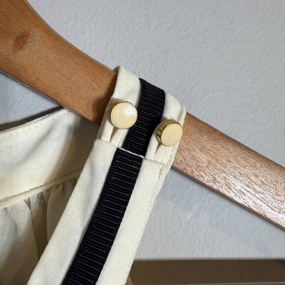 Mango Sleeveless Tennis Cocktail Mini Dress Women's 4 Ivory Chiffon Fit & Flare - Picture 8 of 13